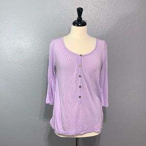 GAP Lilac Purple Button Pullover Top S